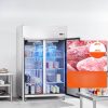 Kereskedelmi fagyasztó 1100 liter dupla ajtós mélyhűtőszekrény 