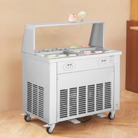   Fagyigép jégkrémtekercsekhez dupla 38x38 cm fagyasztófelülettel thai tekercses fagyi készítő