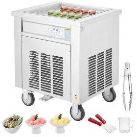   Fagylaltgép mélyhűtött fagylalt tekercsekhez 50x50 cm rozsdamentes acél munkafelülettel thai tekercses fagyi készítő