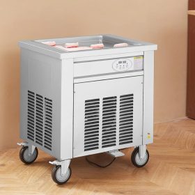   Fagylaltgép mélyhűtött fagylalt tekercsekhez 50x50 cm rozsdamentes acél munkafelülettel thai tekercses fagyi készítő