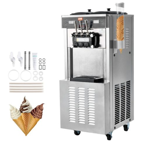 Professzionális fagyigép 34–44 liter/óra kapacitás, 1850W, 3 íz, rozsdamentes acél, LED vezérlőpanel