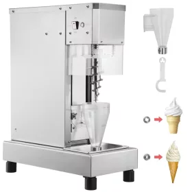   Professzionális fagylaltkészítő gép 750W rozsdamentes acél fagylalt- és shake-készítő 2x5 literes kapacitással