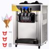 Fagylaltgép 2200W professzionális 3 ízesítőfejes csavaros fagyigép 22–30 liter/óra kapacitással, LCD-kijelzővel