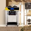 Fagylaltgép 2200W professzionális 3 ízesítőfejes csavaros fagyigép 22–30 liter/óra kapacitással, LCD-kijelzővel