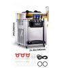 Fagylaltgép 2200W professzionális 3 ízesítőfejes csavaros fagyigép 22–30 liter/óra kapacitással, LCD-kijelzővel