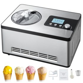   Elektromos fagylaltkészítő 2 literes fagylaltgép otthoni használatra, beépített kompresszorral