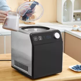   2 literes kompresszoros fagylaltkészítő gép 4 üzemmóddal, joghurt és szorbet készítéséhez