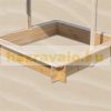 Children's wooden frame sandbox with adjustable protective cover and sunshade blue 120x120 cm