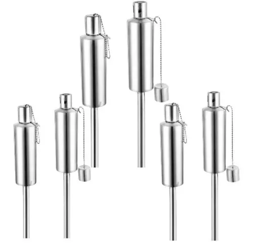 Olajfáklya rozsdamentes acél 115 cm 6db inox kerti fáklya védőkupakkal