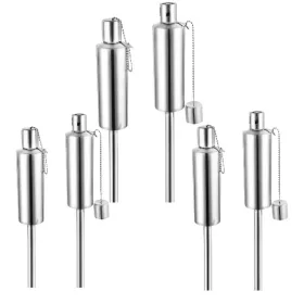   Olajfáklya rozsdamentes acél 115 cm inox kerti fáklya védőkupakkal 6 darabos készlet