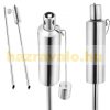 Oil torch stainless steel 115 cm inox garden torch with protective cap set of 6