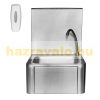 Professional stainless wall-mounted hand wash basin with inox wall-mounted faucet and free soap dispenser