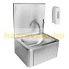 Professional stainless wall-mounted hand wash basin with inox wall-mounted faucet and free soap dispenser