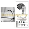 Professional stainless wall-mounted hand wash basin with inox wall-mounted faucet and free soap dispenser