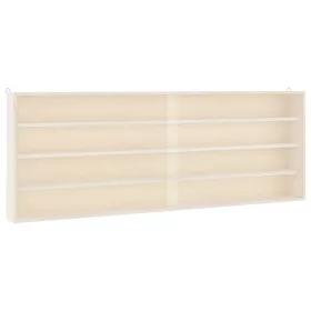   Fali vitrin modell szekrény 4 polc 100x37x8,5 cm makett kisautó, modellvasút gyűjtő plexi tolóajtóval