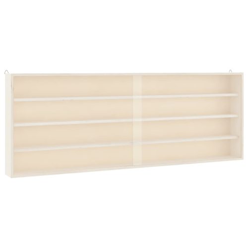 Fali vitrin modell szekrény 4 polc 100x37x8,5 cm makett kisautó, modellvasút gyűjtő plexi tolóajtóval