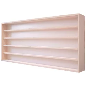 Fali vitrin modell szekrény 5 polc 100x49x8,5 cm kisautó, kisautó, modellvasút gyűjtő plexi tolóajtó