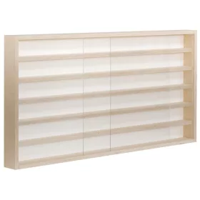 Fali vitrin modell szekrény polc 100x58x8,5 cm kisautó, modellvasút gyűjtő plexi tolóajtóval