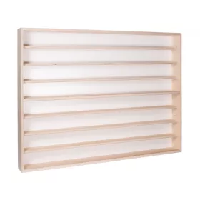 Fali vitrin modell szekrény 8 polc 100x75,5x8,5 cm kisautó, modellvasút gyűjtő dupla plexi tolóajtóv