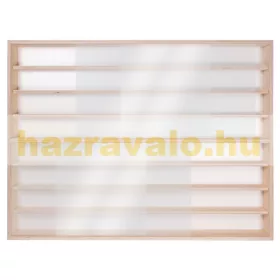 Fali vitrin modell szekrény 8 polc 100x75,5x8,5 cm kisautó, modellvasút gyűjtő dupla plexi tolóajtóv