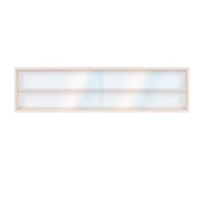 Fali vitrin modell szekrény 2 polc 110 x 20 x 8,5 cm makett kisautó, modellvasút gyűjtő plexi tolóaj
