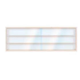 Fali vitrin modell szekrény 3 polc 110 x 30 x 8,5 cm makett kisautó, modellvasút gyűjtő plexi tolóaj