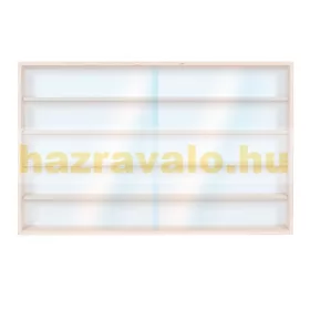 Fali vitrin modell szekrény 5 polc 110 x 49 x 8,5 cm makett kisautó, modellvasút gyűjtő plexi tolóaj