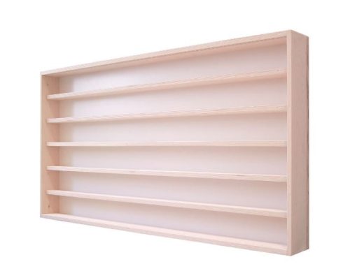 Wall showcase model cabinet 6 shelves 110 x 58 x 8.5 cm model small car, model railway collection with plexiglass sliding door