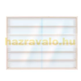 Fali vitrin modell szekrény 6 polc 110 x 58 x 8,5 cm makett kisautó, modellvasút gyűjtő plexi tolóaj
