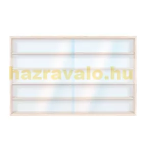   Fali vitrin modell szekrény 5 polc 115 x 49 x 8,5 cm makett kisautó, modellvasút gyűjtő plexi tolóajtóval