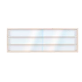 Fali vitrin modell szekrény 3 polc 125 x 30 x 8,5 cm makett kisautó, modellvasút gyűjtő plexi tolóaj