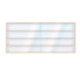 Fali vitrin modell szekrény 4 polc 125 x 39 x 8,5 cm makett kisautó, modellvasút gyűjtő plexi tolóaj