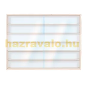 Fali vitrin modell szekrény 6 polc 125 x 58 x 8,5 cm makett kisautó, modellvasút gyűjtő plexi tolóaj