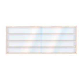 Fali vitrin modell szekrény 4 polc 140x39x8,5 cm kisautó, modellvasút gyűjtő plexi tolóajtóval