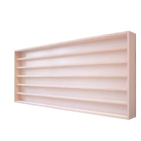 Fali vitrin modell szekrény 6 polc 140x58x8,5 cm kisautó, modellvasút gyűjtő plexi tolóajtóval