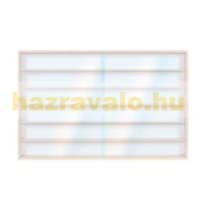 Fali vitrin modell szekrény 6 polc 140x58x8,5 cm kisautó, modellvasút gyűjtő plexi tolóajtóval