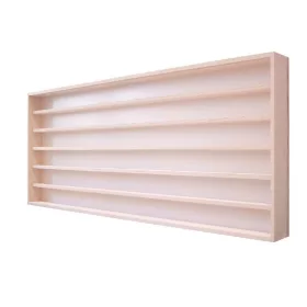 Fali vitrin modell szekrény 6 polc 150 x 58 x 8,5 cm makett kisautó, modellvasút gyűjtő plexi tolóaj