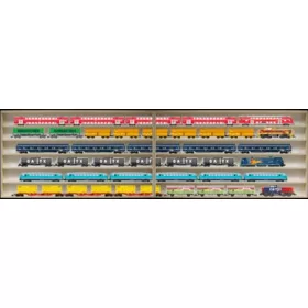   Fali vitrin modell szekrény 6 polc 160x58x10,5 cm kisautó, kisautó, modellvasút gyűjtő plexi tolóajtóval