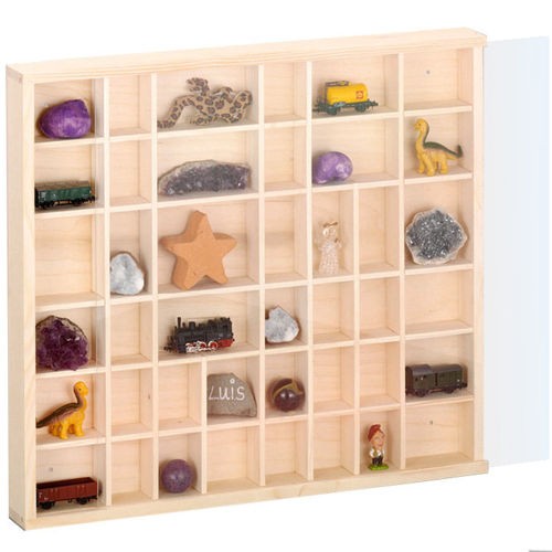 Wall showcase model cabinet shelf 40x45 cm small car, model railway collector dustproof