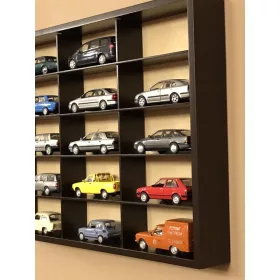   Modell falipolc fali fakkos polc 41x32 cm kisautó, modellvasút gyűjtő üveg nélkül
