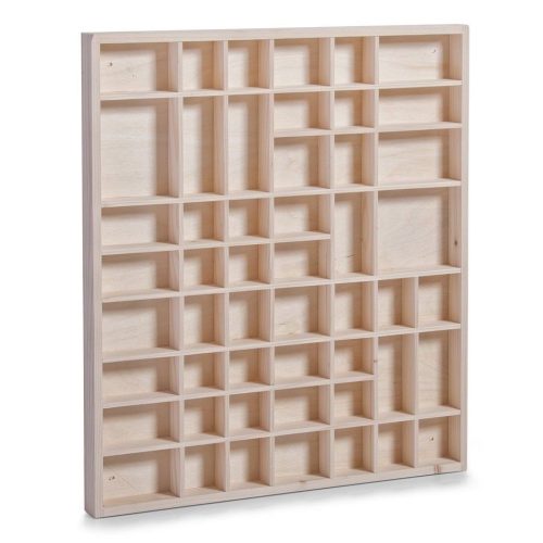 Wall showcase model cabinet shelf 46x52 cm small car, model railway without collecting glass