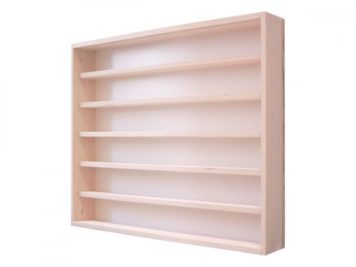 Fali vitrin modell szekrény polc 60x58x8,5 cm kisautó, gyűjtői polc plexi tolóajtóval