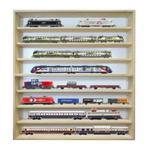 Wall display model cabinet 8 shelves 60x75.5x8.5 cm small car, collector's shelf 