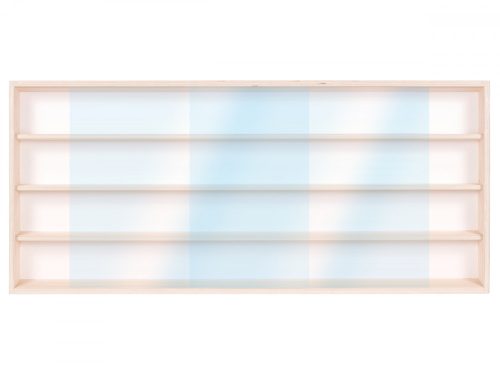 Fali vitrin modell szekrény 4 polc 70x39X8,5 cm kisautó, gyűjtői polc plexi tolóajtóval
