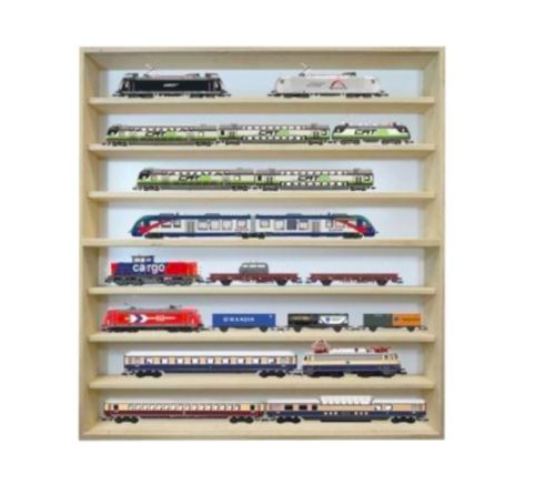 Wall display model cabinet 8 shelves 70x75.5X8.5 cm small car, collector's shelf 