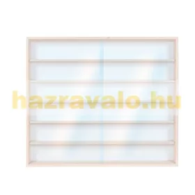 Fali vitrin modell szekrény 6 polc 80x58x8,5 cm kisautó, kisautó, modellvasút gyűjtő plexi tolóajtóv