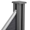 WPC szürke kerítéspanel ferde elem 96x(102–180) cm WPC kerítéselem