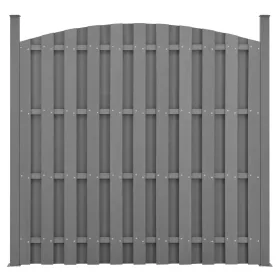   WPC félköríves kerítéspanel 185x193 cm szürke időtálló és karbantartásmentes kerti kerítés