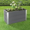 WPC virágláda 100x50x50 cm szürke időjárásálló virágtartó láda