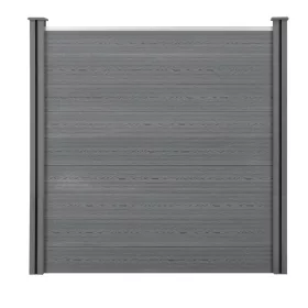   WPC szürke kerítéspanel 183x187 cm időjárásálló kerítéselem